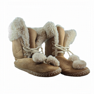 Kooba Faux Fur Pom Pom Tassel Slipper Boots Shoes